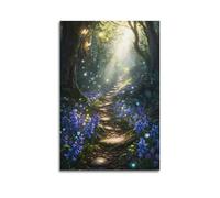 Fairy Forest Path Pastoral Mural Dark Academic Style Art Print Retro Enchanted Forest Poster (2) Wall Art Picture Canvas Prints Bedroom Living Room Decor 16x24inch(40x60cm)