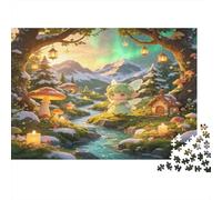 Fairy Forest Rabbit 1000 Piece Jigsaw Puzzle Paper for Adults Magical Valley Cozy Scene Puzzle Game for Family Home Decor Gift 70x50cm/1000pcs