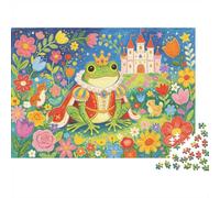 Fairy Frog Castle Adult Jigsaws 1000Pc Recycled Material Maximalist Floral Jigsaw Puzzle Educational Game Decompression Parent Child Game Props for Home 52x38cm/1000pcs