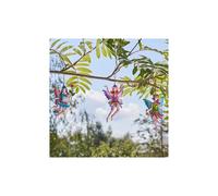 Fairy Fun & Colourful 3 Assorted Hanging Hand Painted Metal Frolicking Fairies