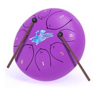 Fairy Fusion 8” Intuitive Steel Tongue Drum -Ethereal Percussion Instrument, Music Book, Mallets, Carry Case