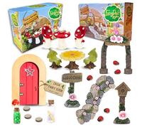 Fairy Garden Accessories Kits for Children with Fairy Door & Outdoor Fairy Garden Ornaments to Create an Enchanting Garden for the Fairies