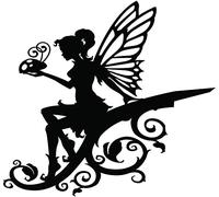 Fairy Garden Art, Yard Flower Fairy Metal Decor, Silhouette Sculpture Backyard Hanging Tree, Ornaments for Outdoor Garden Home Yard Lawn, Branch Decoration