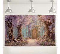 Fairy Garden Backdrop, Enchanted Forest Photography Background, Magical Party Decorations for Kids Birthday, Spring Outdoor Celebration 71x43 Inch