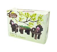 Fairy Garden Bright Colors Resin Table & Chairs Set (13 x 18.2 x7.7 cm) - Durable & Eye-Catching Design, Perfect for Outdoor Decor