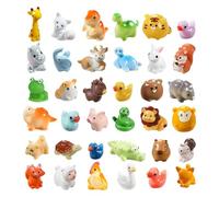 Fairy Garden Figurines - 40 Piece Small Resin Animals, Miniature Tabletop Statues, Decorative Craft Set, Creative Tiny Figures, Colorful Design Kit | Animal Statues With Fun Features for Outdoor