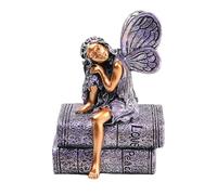 Fairy Garden Figurines,Copper Color Fairy Garden Figures Sleeping Fairy Figurines - Resin Fairies Figurines, Fairy Ornaments for Home Study, Bookshelf, Desktop
