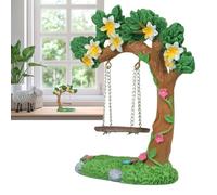 Fairy Garden Furniture Outdoor - Miniature Fairy Garden Flower Tree Swing Model,Decorative Doll House Furniture for Table Lawn Bedroom Farm Yard Driveway Pathway Patio