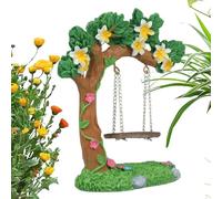 Fairy Garden Miniatures, Garden Swing Statues, 4.53x4.13 Inch Multicolor Resin Inside with Focal Point, House for Driveway, Lawn, Path, Yard