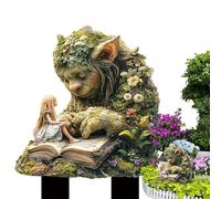 Fairy Garden Stake Decor - 2D Acrylic Flower Pot Decoration | Tree Man Fairy Statue Acrylic Garden Stake | 2d Flower Pot Stakes | Whimsical Tree Man Earth Goddess Statue | Outdoor Enchanted Decoration