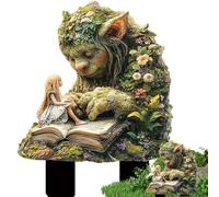 Fairy Garden Stake, Tree Man Fairy Earth Goddess Statue, Whimsical Garden Stakes, 2D Acrylic Ground Insert, Outdoor Accessories for Lawn Patio Countyard