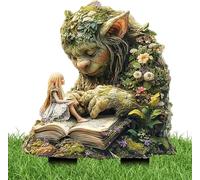 Fairy Garden Stakes, 2D Acrylic Tree Man Elf Statue, Resin, Contemporary Style, Whimsical Flower Pot Decor, Outdoor Lawn Yard Patio Ornament (C)