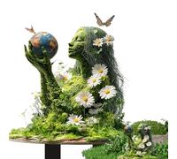 Fairy Garden Stakes, Bohemian Style Garden 2D Flat Decor, Tree Man Fairy Earth Goddess Elves Acrylic Flower Pot Stake Ground Insert Ornaments for Pot Plants Yard Lawn Patio Countyard Decor