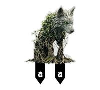 Fairy Garden Stakes Flat Acrylic 2D Flower Pot Ground Insert Tree Man Statue Ornament Accessories For Yard (Green, 20x12.8cm)