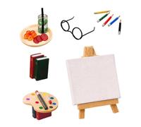 Fairy Garden Supplies Set - Miniature Props & DIY Painting Tools | Wood, Resin & Cardboard Mini Accessories For Pretend Play, Crafts, Artists, Bedroom, Playroom, Birthday & Holiday Displays