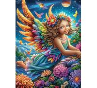 Fairy Girl in Magical Flower Garden 300 Pc DIY Jigsaw Puzzle Puzzles for Adults Teens Hard Challenging Team Building Stress Reducing Autumn High-grade Rigid Cardboard 300 PCS