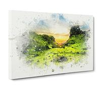 Fairy Glen At The Isle Of Skye In Abstract Modern Art Canvas Wall Art Print Ready to Hang, Framed Picture for Living Room Bedroom Home Office Décor, 24x16 Inch (60x40 cm)