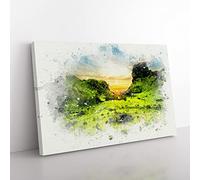 Fairy Glen At The Isle Of Skye In Abstract Modern Art Canvas Wall Art Print Ready to Hang, Framed Picture for Living Room Bedroom Home Office Décor, 60x40 cm (24x16 Inch)