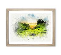 Fairy Glen At The Isle Of Skye In Abstract Modern Art Framed Print | A2 Oak Framed Wall Art | Ready to Hang | Abstract Fantasy Picture | Living Room Bedroom Lounge Office