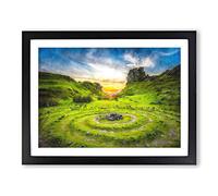 Fairy Glen At The Isle Of Skye Painting Modern Art Framed Print | A4 Black Framed Wall Art | Ready to Hang | Modern Historical Picture | Living Room Bedroom Lounge Office