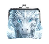 Fairy Green Kiss Lock Change Purse, Couple's Coin Purse, 4.5"L X 4.1" H, Dragon White, One Size, Dragon White