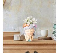 Fairy Head Planter - 2.76 x 2.76 x 4.33 Inch Resin Face Flower Pot Sculpture | Creative Goddess Statue Planter for Succulents, Flowers, Plants | Head Flower Pot - Garden Home Decoration