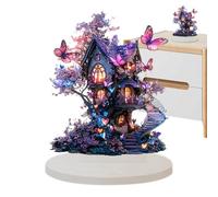Fairy Home Decor, Acrylic Fairy House - Acrylic 2D Dream Flat Decor, Table Centerpiece, Desk Ornaments, Holiday Decorations, Decorative for Living Room