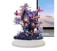 Fairy Home Decor, Fairy Tale Decor, 2D Decoration Flat Butterfly Houses, Waterproof Table Centerpieces, Desk Decorative Ornaments, Desk Panels For Bathroom And Toilet