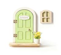 Fairy House Door,Cute Window Ornament Toys - Wooden Tiny Door - for Boy Girl Kids Patio Princess Room Bedroom Playroom Nursery Kindergarten Balcony Classroom
