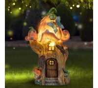 Fairy House Pink Flower Ornament Outdoor Decoration Fairy Garden Accessories Statue Elf Pixie Fairies Home