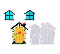Fairy House Silicone Mold - Silicone Mold - DIY Silicone Window Door Making Mould, Handmade Silicone Mold for Tree Decoration Garden Lawn (1 Set, 3Pcs)