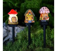 Fairy House Solar Garden Light Ornament Decoration Warm White LED by Bright Garden