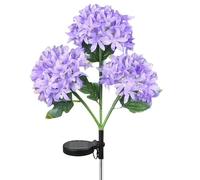 Fairy Hydrangea Lights - Solar Powered Flower Garden Decor, Outdoor Petal Lamps | Artificial Hydrangea Decorative Lighting With Dual Mode For Landscape, Short