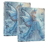 Fairy in Forest 3 D-Ring Binder A4 2 Pack with 200 Sheet for Kids School Supplies Women Men Office