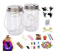 Fairy Jar Craft,Remote Control Jar Night Light | Creative Night Light Project with Remote Control Activity for Garden Decor School 6 Years + Kids Girls Party Christmas