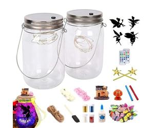 Fairy Lantern Craft Kit - DIY Jar Night Light, Remote Control for Kids 6+ Years, Birthday Christmas Presents with Creative Activity Project, for Garden Decor School Party, LED Glow Lamp