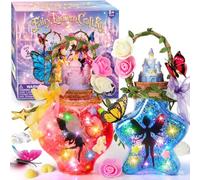 Fairy Lantern Craft Kit for Kids Ages 6+ - Make 2 LED Night Lights | Mix Glitter, Unicorn & Fairy Decor in Heart & Star Jars, Create Your Own Magical World - Birthday Gift for Girls