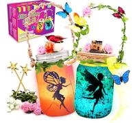 Fairy Lantern Craft Kit - Gift for Kids Ages 6+ - Remote Control Mason Jar Night Light - DIY Garden Decor Art Project, Creative Activities for Birthday Party and School