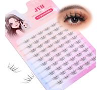 Fairy Lash Clusters Thin Band Anime False Eyelashes Cluster Natural Cluster Eyelash Extensions Comfortable Individual Lashes Extension DIY Soft Eyelash Clusters (Pink-HXBB, C Curl)