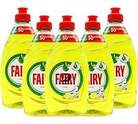 Fairy Lemon Washing Up Liquid 320ml Bottles Powerful Grease-Cutting Dishwashing Liquid Concentrated Formula Long-Lasting Fresh Scent Gentle on Hands Kitchen Cleaning Essential (Pack of 5)