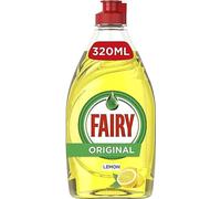 FAIRY Lemon Washing Up Liquid Original 320ml - Fresh Citrus Scent | Powerful LiftAction Grease Remover, Long-Lasting Suds & Brilliant Shine Dish Soap for Everyday Cleaning
