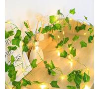 Fairy Light Olive Vine,2m 20led Ivy Fairy Lights,Ivy Vine String Lights,Batteries Powered Artificial Leaf Hanging Garland,Ip44 Waterproof,Fake Ivy,For Home Kitchen Garden Indoor Outdoor DéCor Green