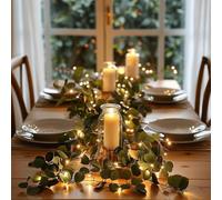 Fairy Light Olive Vine,Pre-Lit Artificial Olive Branch Decor with LED (A)