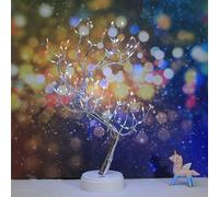 Fairy Light Spirit Tree, 20-inch Tabletop Bonsai 108-LED Tree Light, USB or Battery Powered, Touch Sensor Switch, DIY Artificial Tree Lamp for Bedroom Desktop Christmas Room Decoration (Warm White)