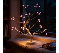 Fairy Light Spirit Tree 36 LED Pink Pearl Decoration Table Lamp Battery Powered or USB Interface Gold Matte Branch Copper Wire Branch Shaped With Touch Switch for Bedroom Bedside Home Decor