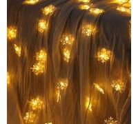 Fairy Lights, 20ft 40 LED Battery Powered String Lights, 2 Lighting Modes, Decoractive for Indoor Outdoor, Bedroom, Wedding, Party,Birthday, Valentine, Christmas, Tree Decoration, (Snowflake, Warm)
