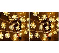 Fairy Lights, 20ft 40 LED Battery Powered String Lights, 2 Lighting Modes, Decoractive for Indoor Outdoor, Bedroom, Wedding, Party,Birthday, Valentine, Christmas, Tree Decoration, ( Snowflake, Warm )