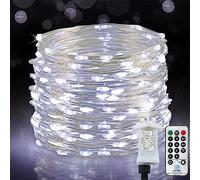 Fairy Lights, 220LED 25M/ 8 Modes Low Voltage String Lights Waterproof Outdoor/Indoor Copper Fairy Lights with Remote Timer for Bedroom, Balcony, Party, Wedding, Christmas (Cool White)