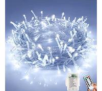 Fairy Lights Battery, 12M/39Ft 120LED String Lights Waterproof, 8 Mode Garden Lights Outdoor/Indoor with Remote Control for Bedroom, Wedding, Party, Festival, Christmas Decorations(Cold White)