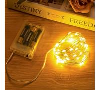 Fairy Lights Battery Operated 16FT 50 Led Mini String Lights - Twinkle Mason Jar Waterproof Firefly DIY for Party, Wedding, Christmas Decoration (Warm White)